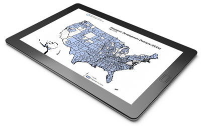 EDD map on a tablet